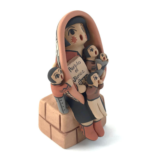 Chrislyn Fragua Sitting Storyteller with Four Children-Indian Pueblo Store