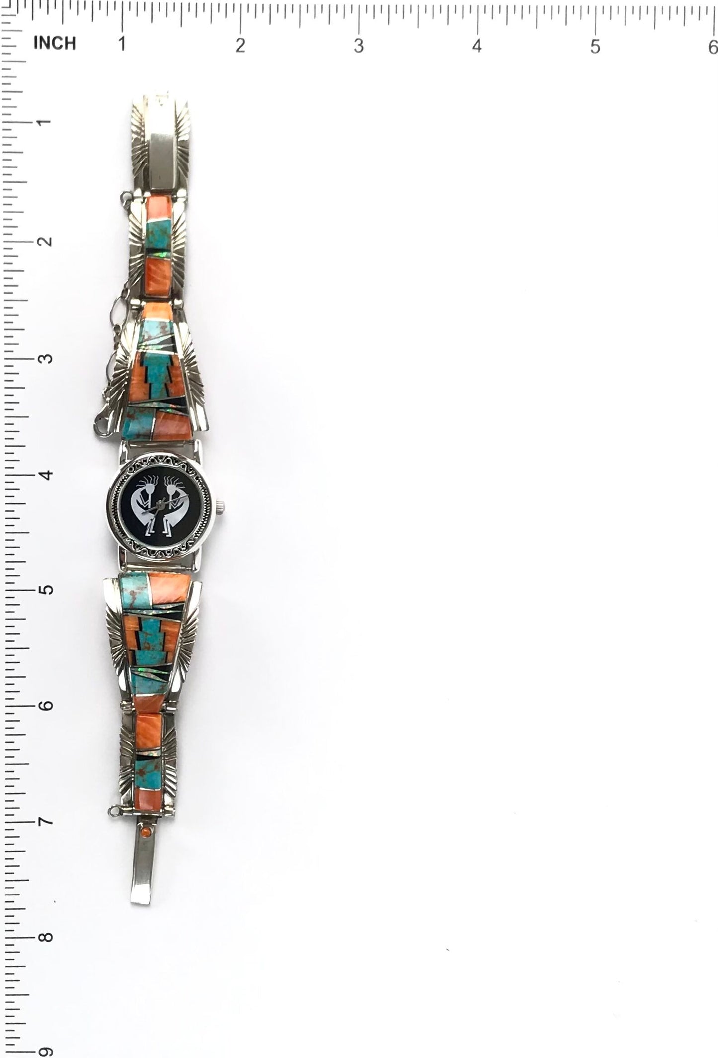 Charleston Willie Turquoise and Spiny Oyster Shell Inlay Watch-Indian Pueblo Store