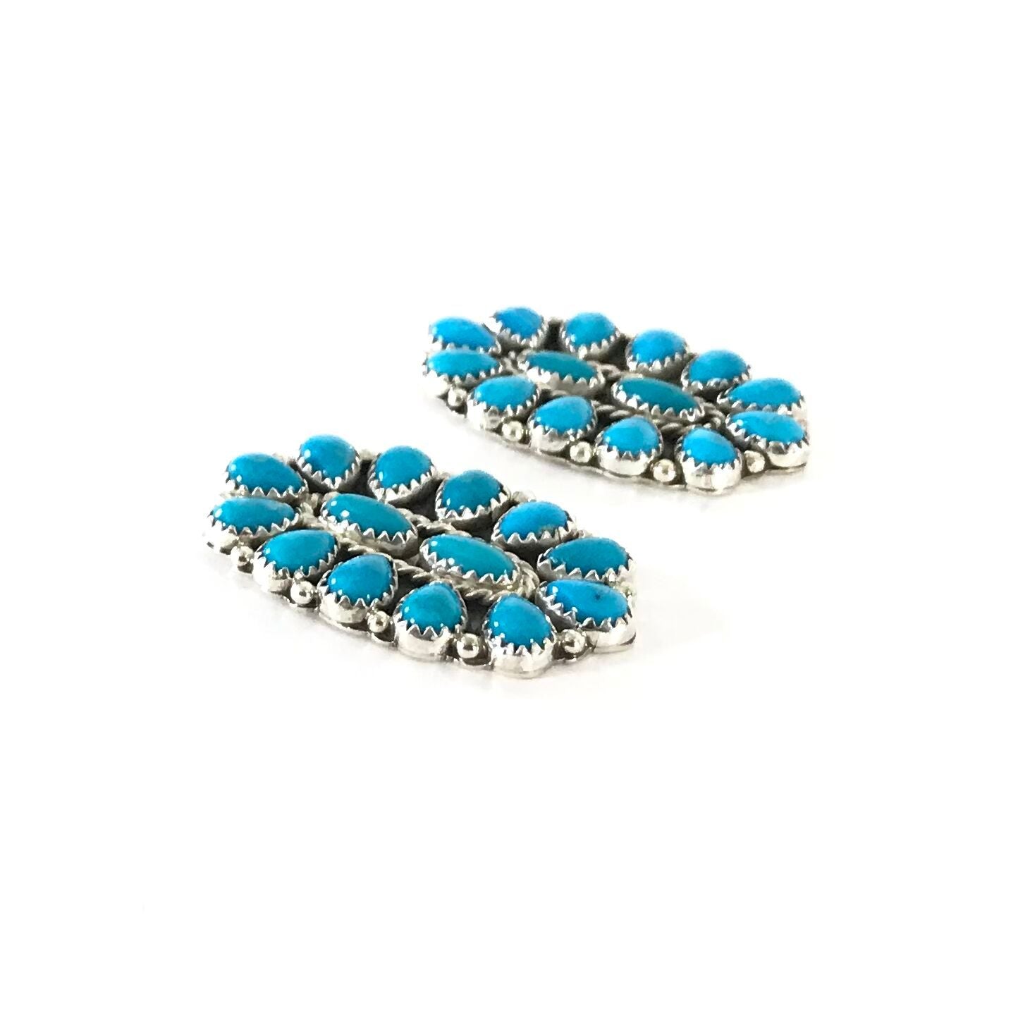 Pearlene Spencer Turquoise Cluster Post Earrings-Indian Pueblo Store