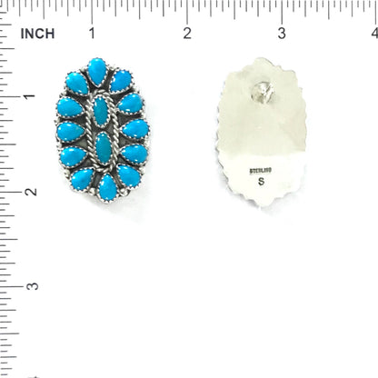 Pearlene Spencer Turquoise Cluster Post Earrings-Indian Pueblo Store