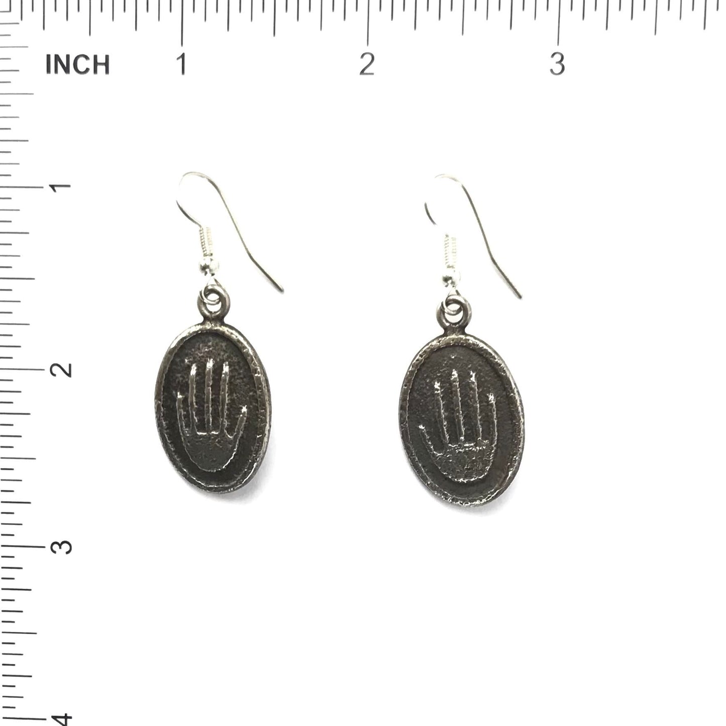 Joel Pajarito Tufa Cast Hand Earrings-Indian Pueblo Store