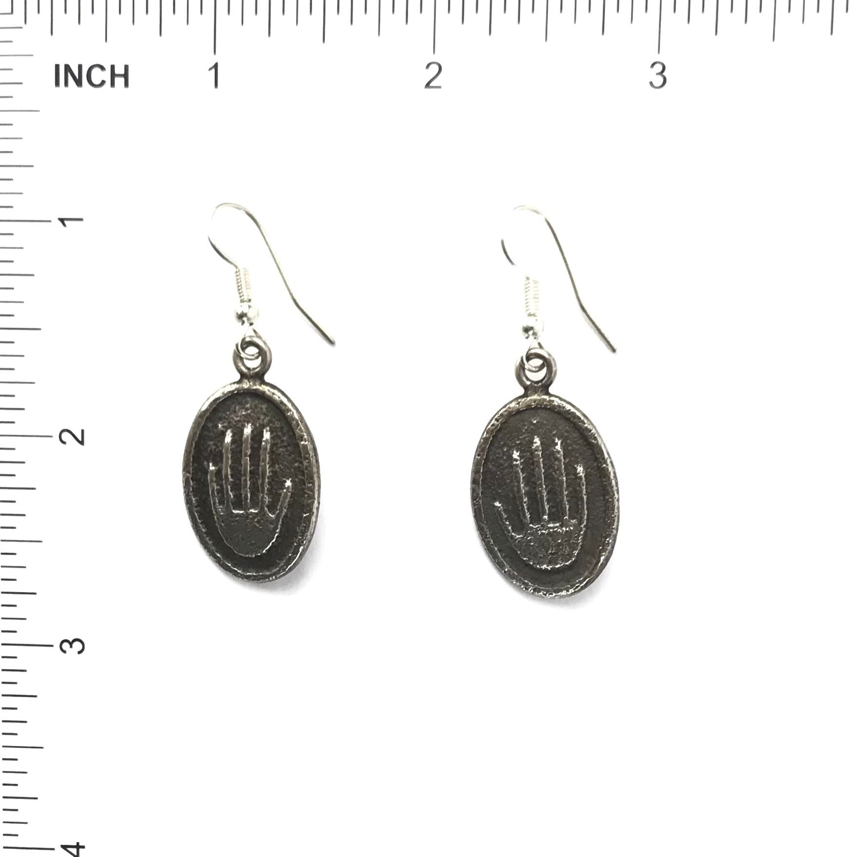 Joel Pajarito Tufa Cast Hand Earrings-Indian Pueblo Store