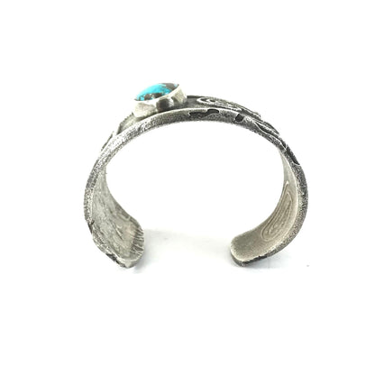 Anthony Lovato Tufa Cast Turquoise Tapered Bracelet-Indian Pueblo Store