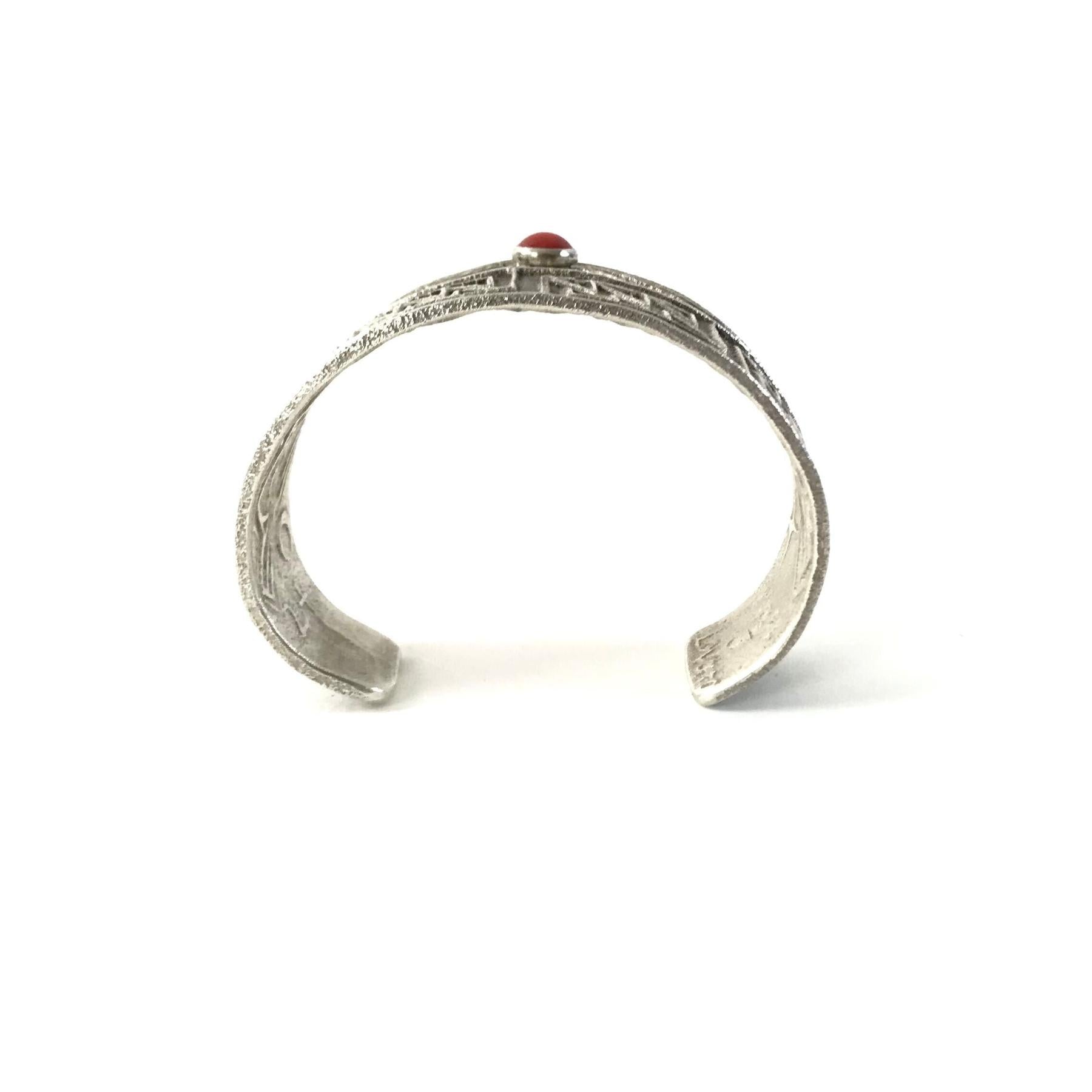 Matthew Lovato Tufa Cast Apple Coral Bracelet-Indian Pueblo Store