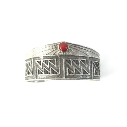 Matthew Lovato Tufa Cast Apple Coral Bracelet-Indian Pueblo Store