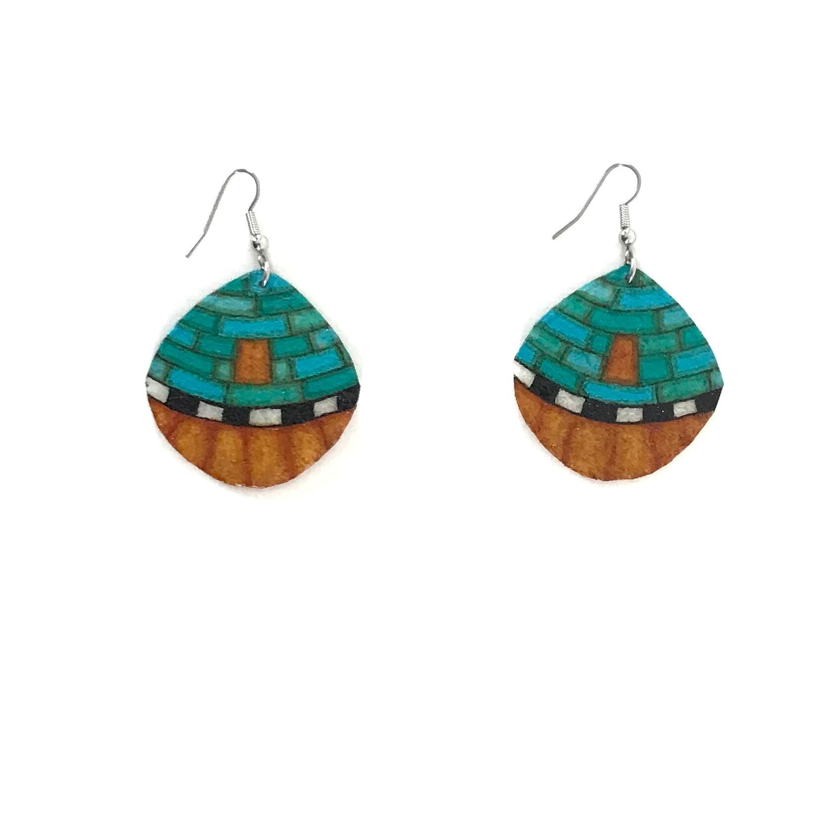Dominic Arquero Rawhide Mosaic Shell Design Earrings – Indian Pueblo Store