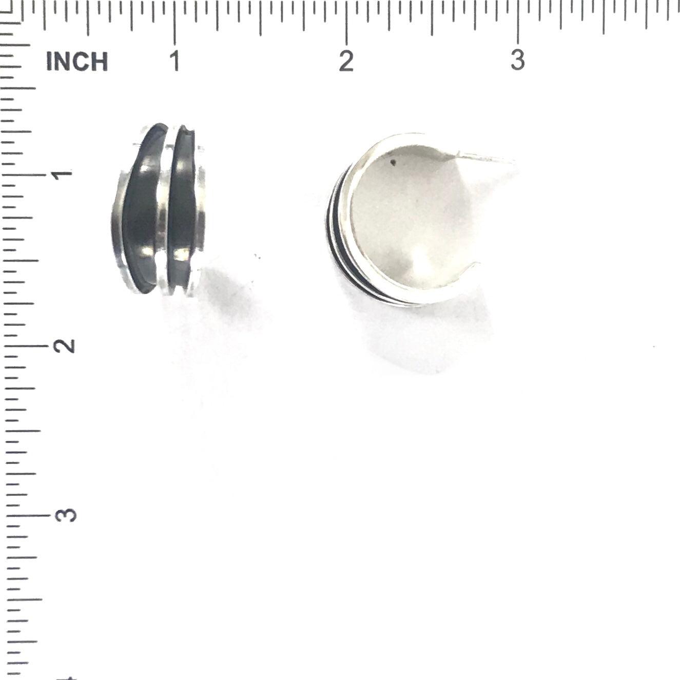 SS Half Hoop Bead Center Earring-Indian Pueblo Store