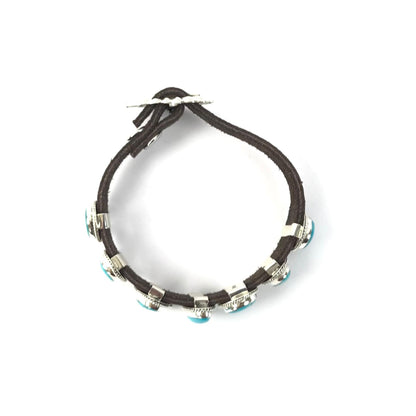Danny Martinez Turquoise Leather Bracelet-Indian Pueblo Store
