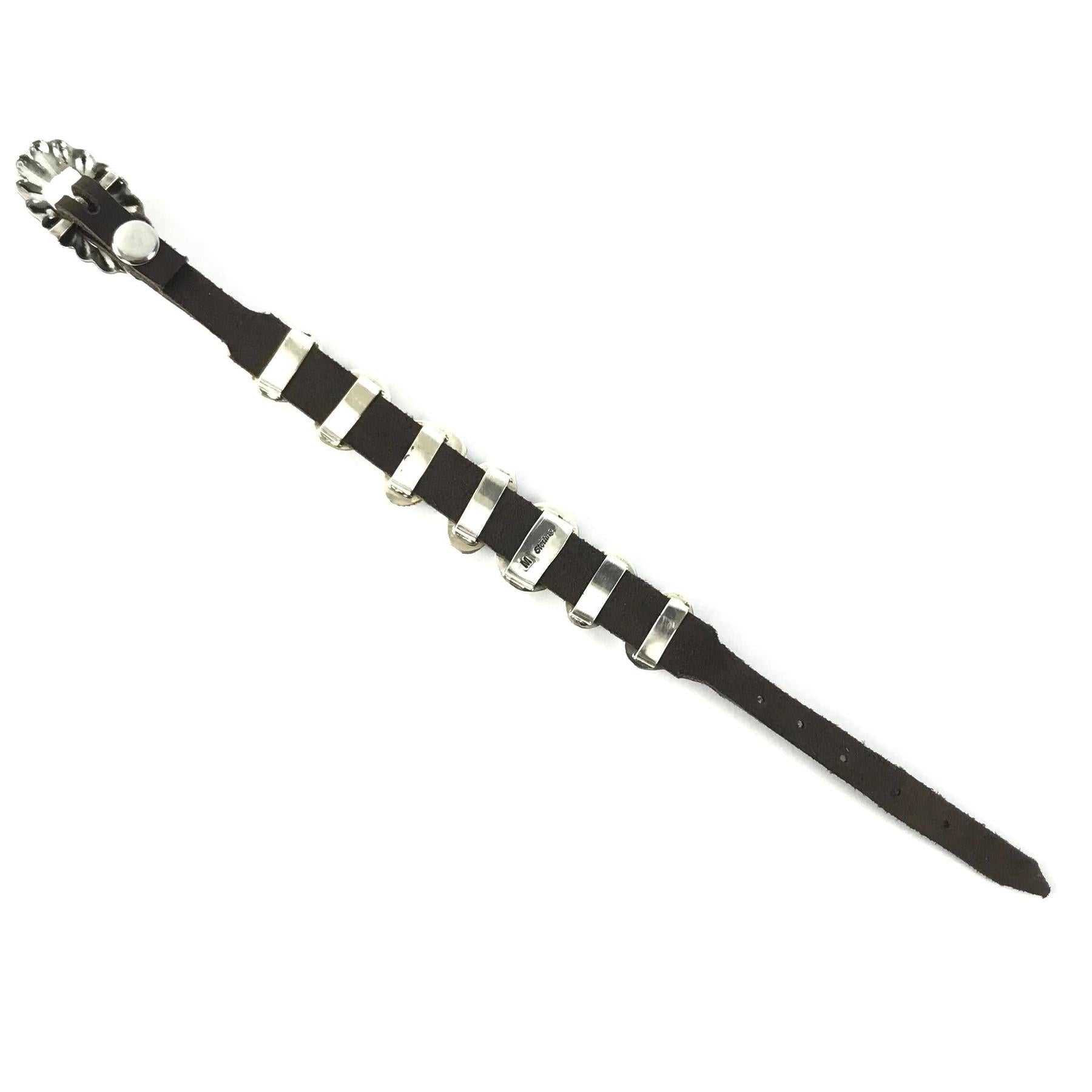 Danny Martinez Turquoise Leather Bracelet-Indian Pueblo Store
