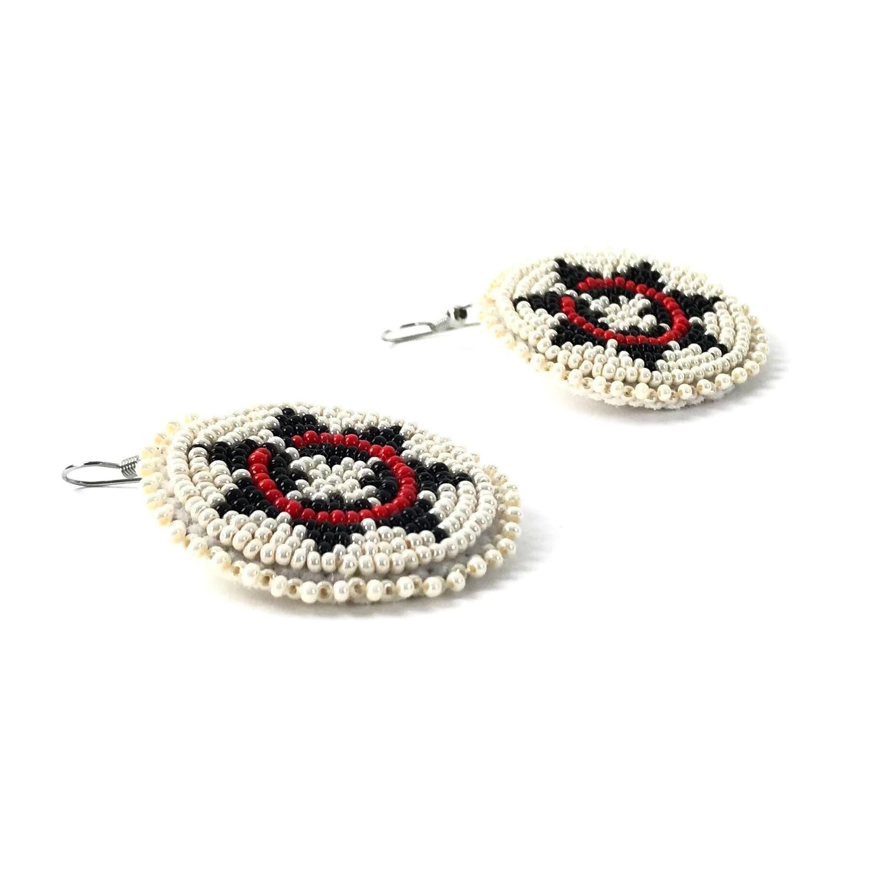Jeanette Atencio Beaded Wedding Basket Dangle Earrings-Indian Pueblo Store