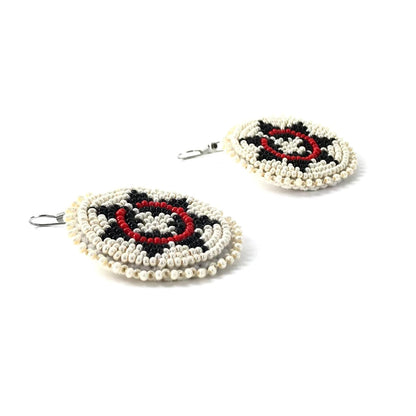 Jeanette Atencio Beaded Wedding Basket Dangle Earrings-Indian Pueblo Store
