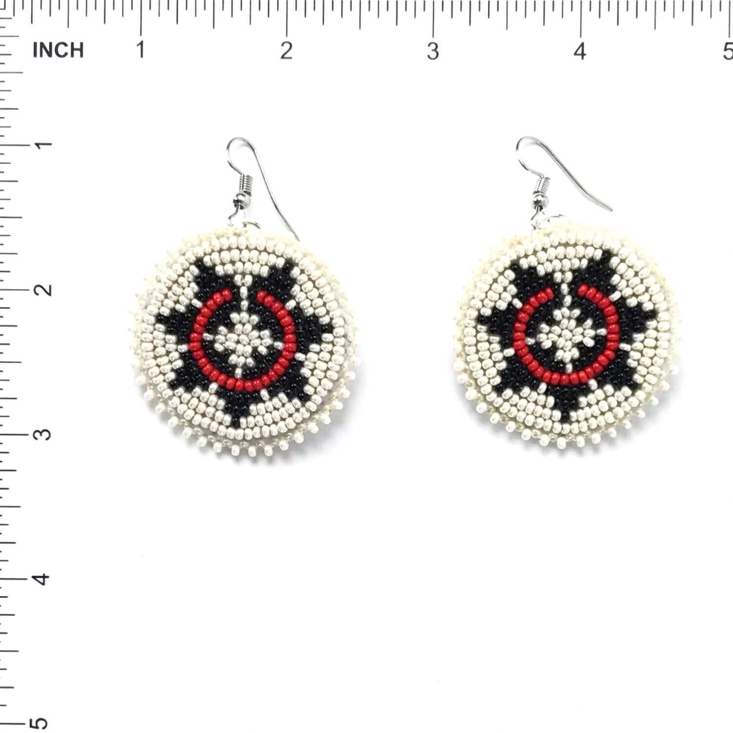 Jeanette Atencio Beaded Wedding Basket Dangle Earrings-Indian Pueblo Store
