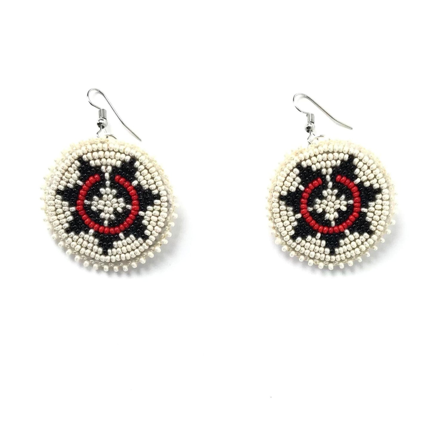 Jeanette Atencio Beaded Wedding Basket Dangle Earrings-Indian Pueblo Store