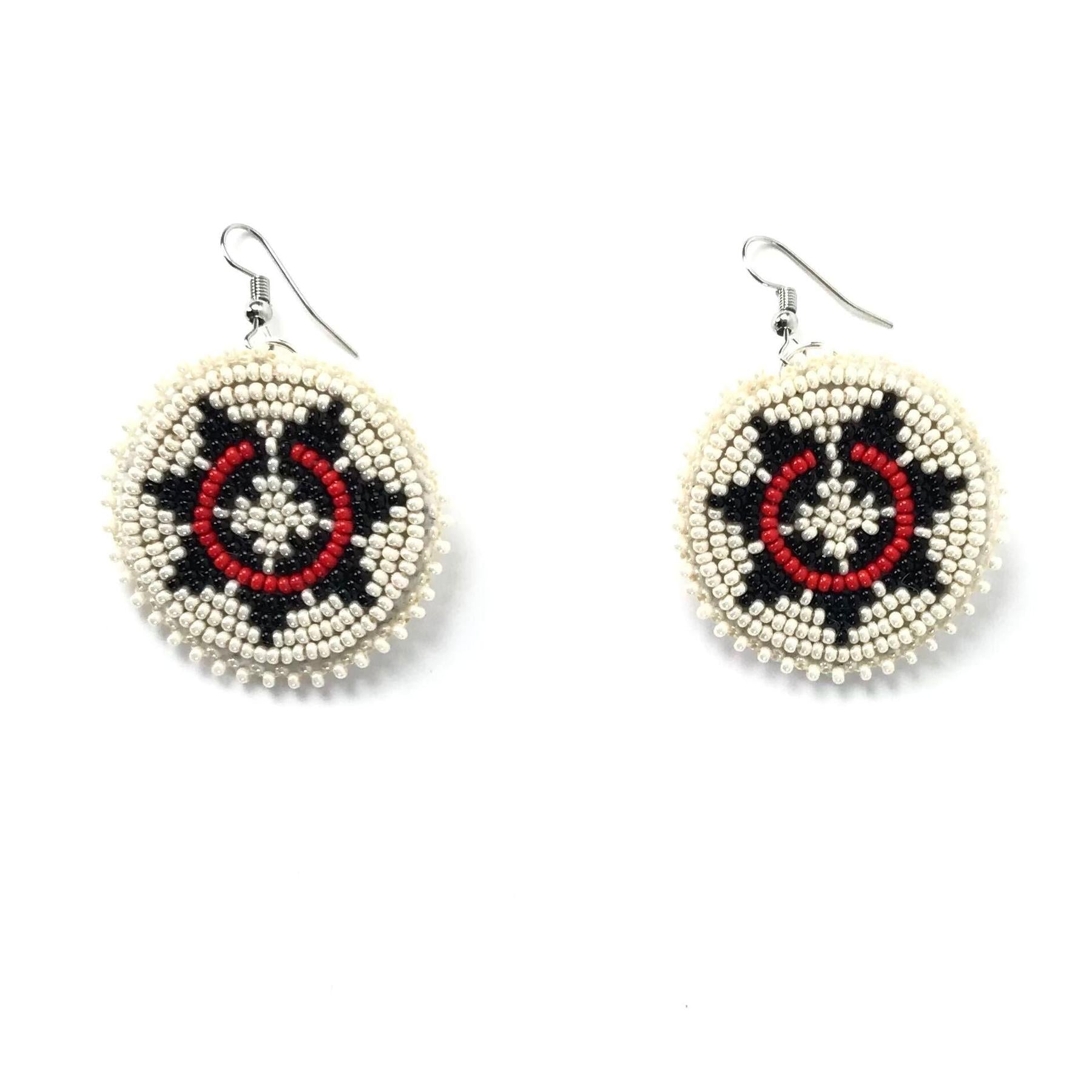 Jeanette Atencio Beaded Wedding Basket Dangle Earrings-Indian Pueblo Store