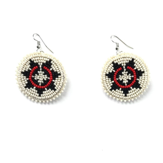 Jeanette Atencio Beaded Wedding Basket Dangle Earrings-Indian Pueblo Store