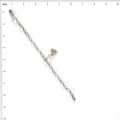 Carlos Lonjose Sterling Silver Heart Link Bracelet-Indian Pueblo Store