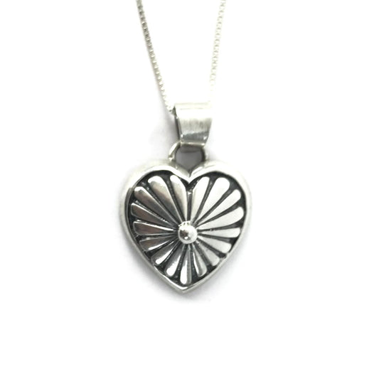 Elouise Kee Sterling Silver Heart Pendant-Indian Pueblo Store