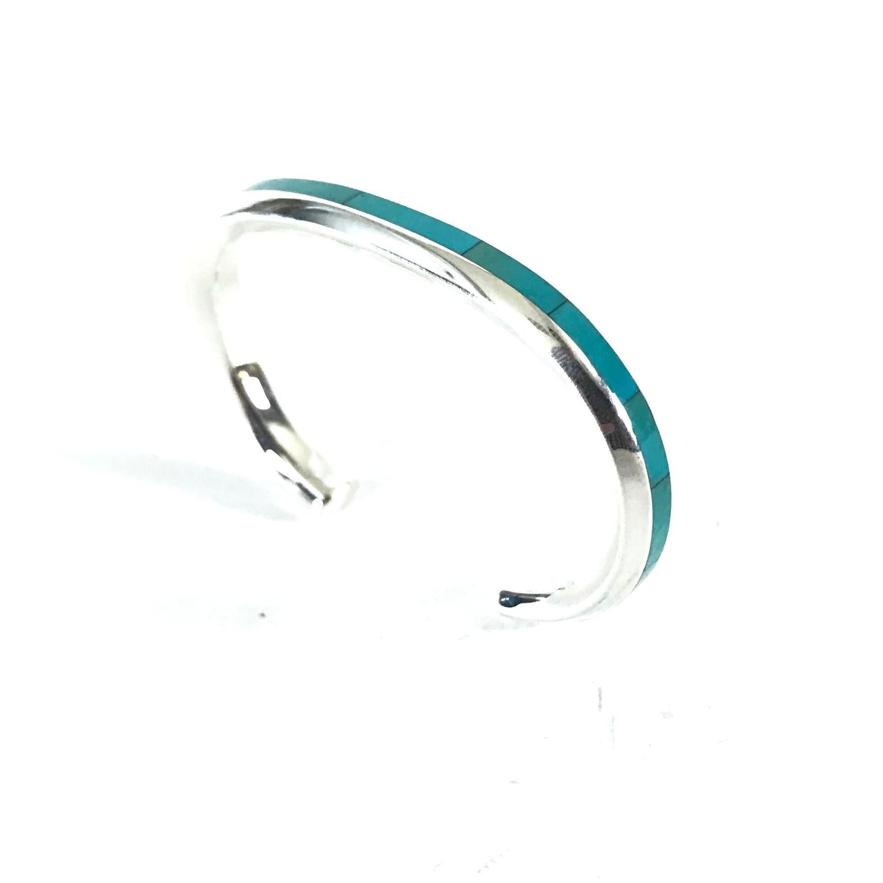 Troy Natachu Sterling Silver Inlay Bracelets-Indian Pueblo Store