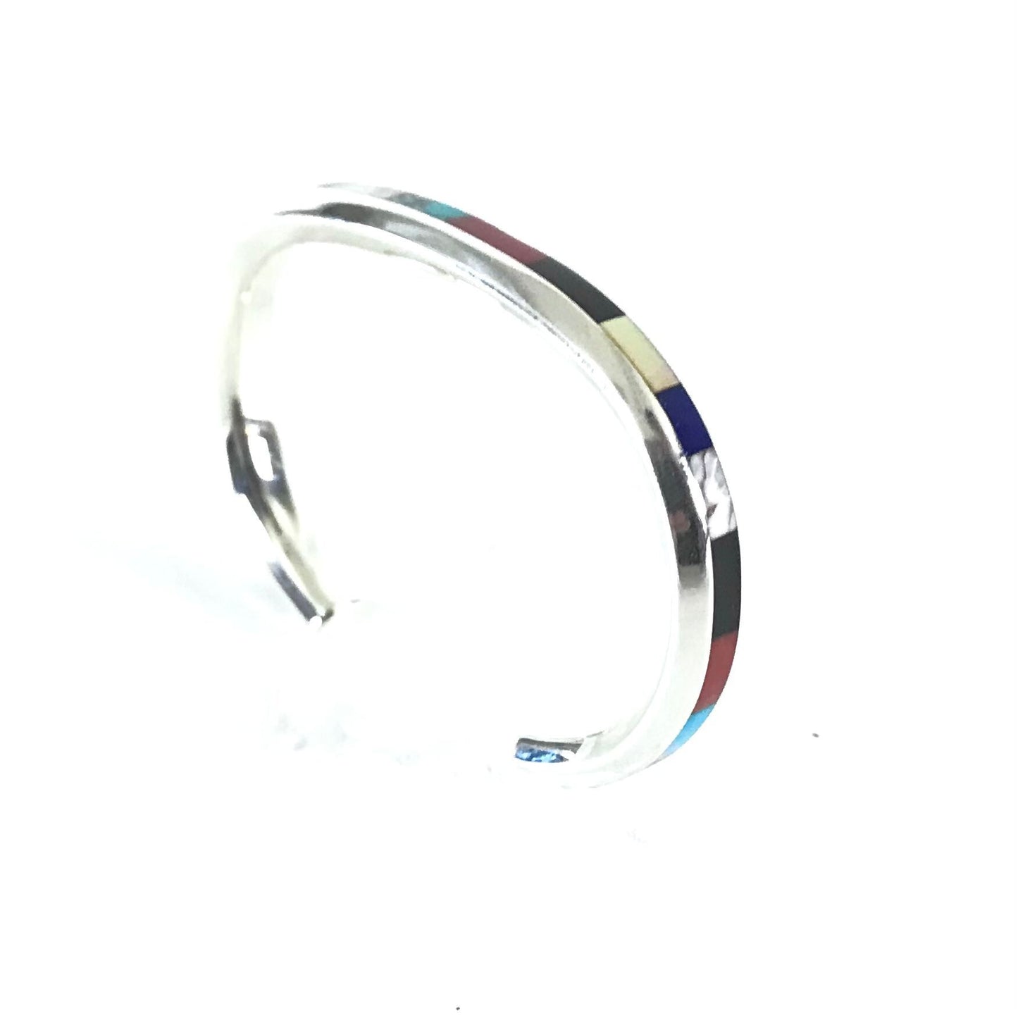 Troy Natachu Sterling Silver Inlay Bracelets-Indian Pueblo Store