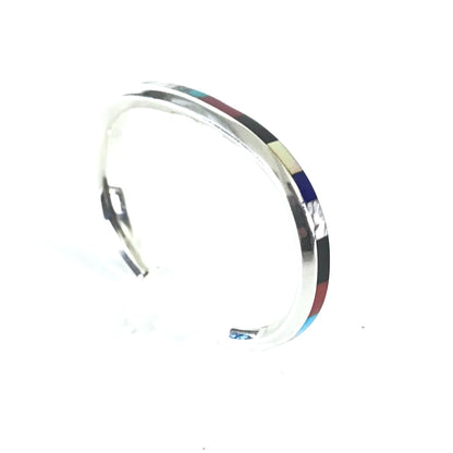Troy Natachu Sterling Silver Inlay Bracelets-Indian Pueblo Store