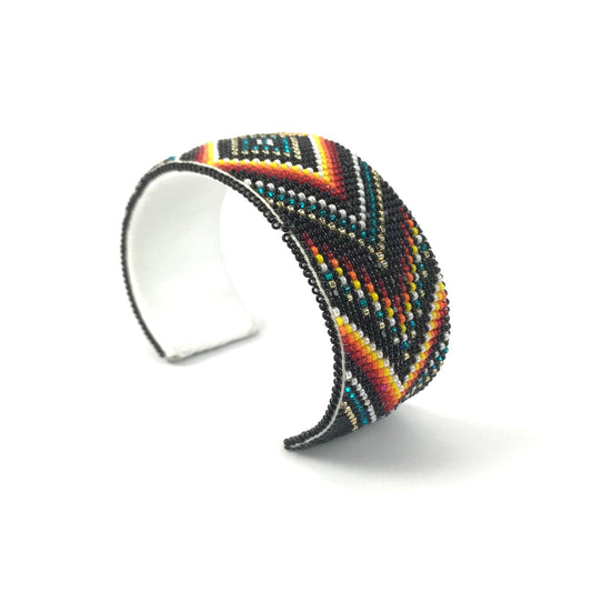 Alvin Shaw Wide Beaded Cuff Bracelet-Indian Pueblo Store