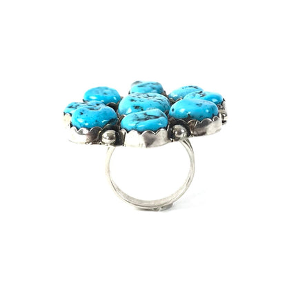 Julia Etsitty Turquoise Cluster Ring-Indian Pueblo Store