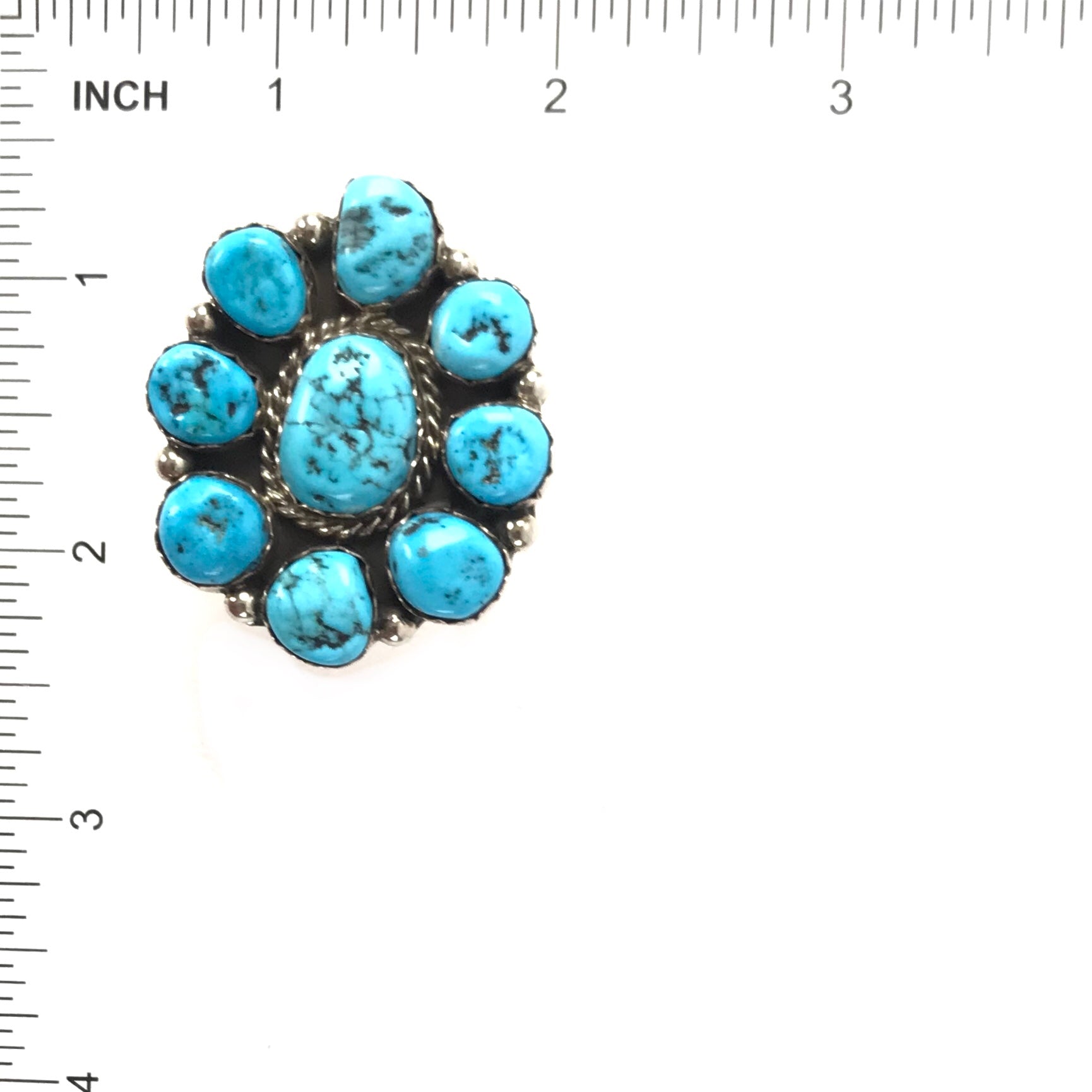 Julia Etsitty Turquoise Cluster Ring-Indian Pueblo Store