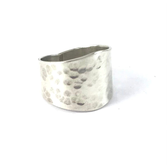 Wylie Secatero Sterling Silver Hammered Ring-Indian Pueblo Store