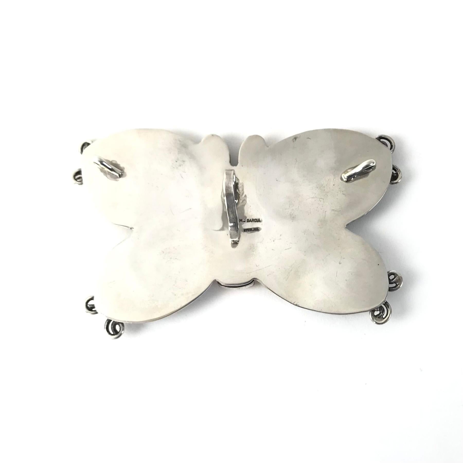 Mary Jane Garcia Spiny Oyster Shell Large Butterfly Pendant-Indian Pueblo Store