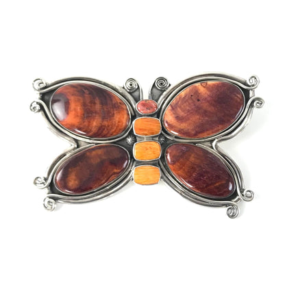 Mary Jane Garcia Spiny Oyster Shell Large Butterfly Pendant-Indian Pueblo Store