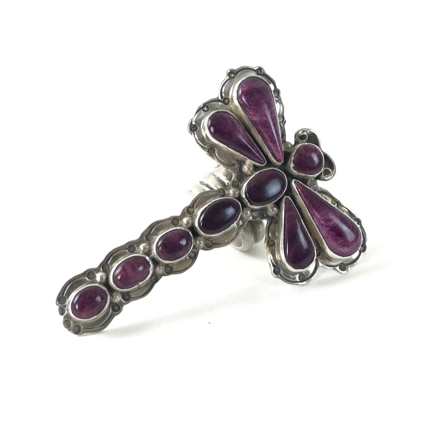 Mary Jane Garcia Purple Spiny Oyster Shell Dragonfly Ring-Indian Pueblo Store