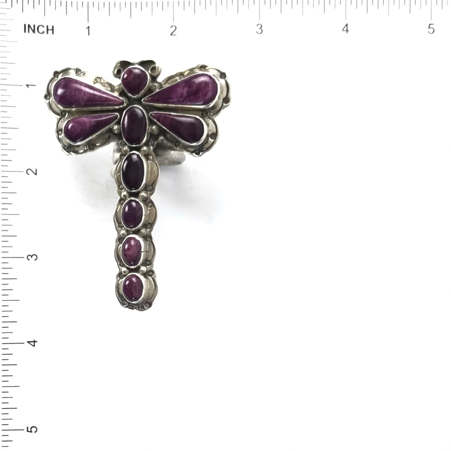 Mary Jane Garcia Purple Spiny Oyster Shell Dragonfly Ring-Indian Pueblo Store