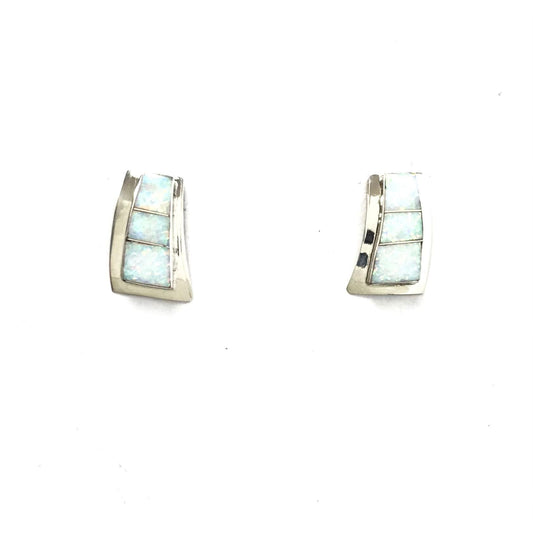 Cynthia Johnson Opal Channel Inlay Post Earrings-Indian Pueblo Store