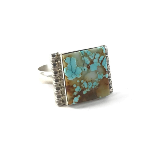 Wilbert Gray Square Turquoise Ring-Indian Pueblo Store