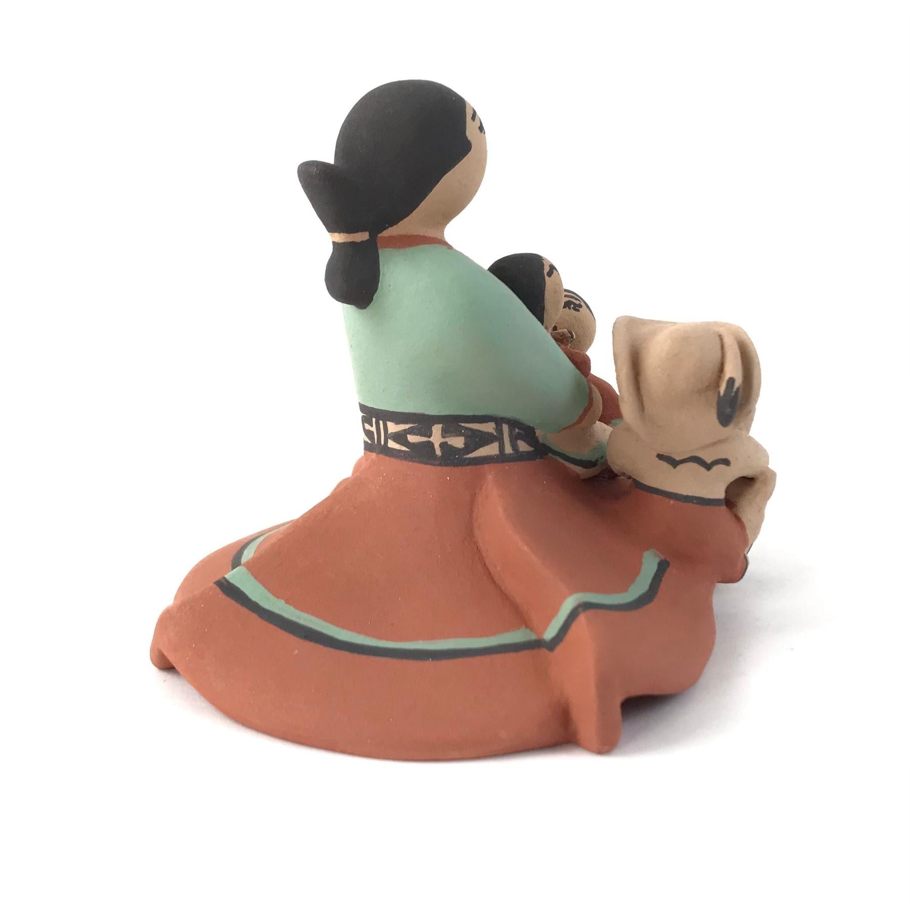 Rose Pecos-Sun Rhodesn Sitting Storyteller with Three Children-Indian Pueblo Store