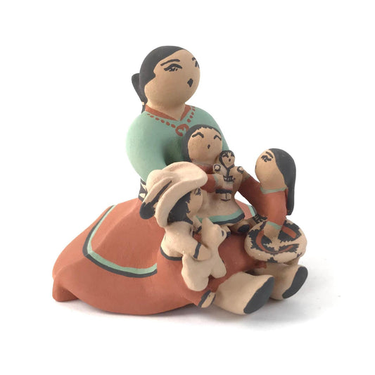 Rose Pecos-Sun Rhodesn Sitting Storyteller with Three Children-Indian Pueblo Store