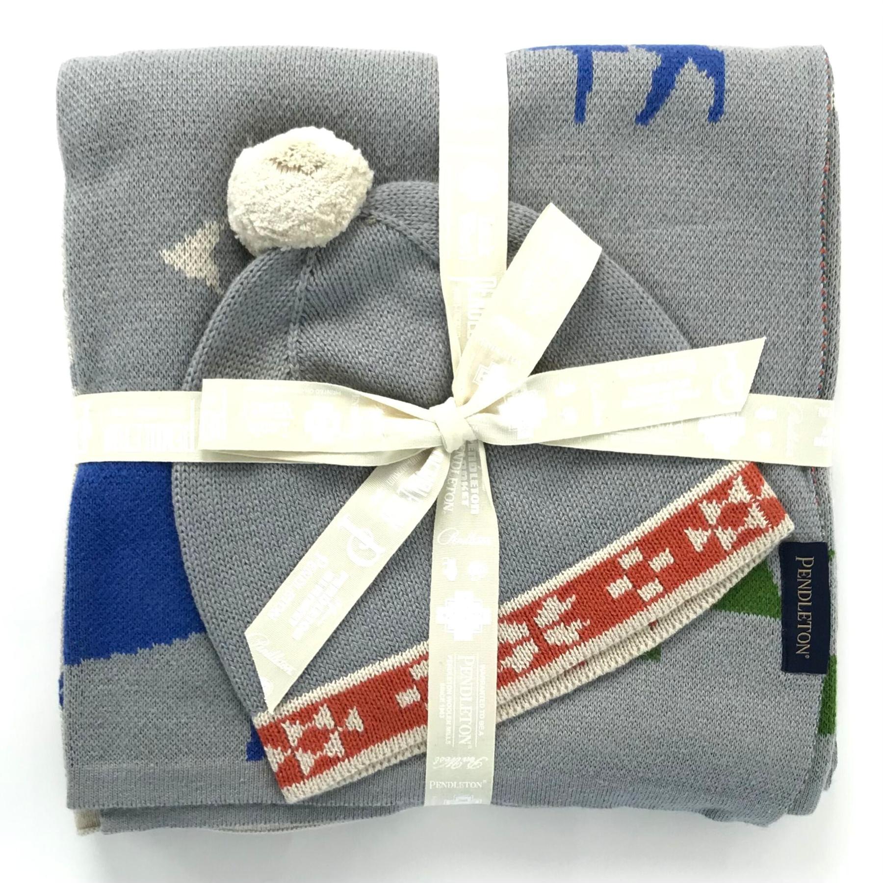 Pendleton Knit Baby Blanket and Beanie Set-Indian Pueblo Store