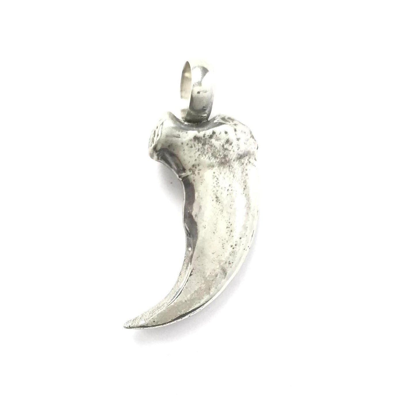 Virick Laweka Sterling Silver Sandcast Bear Claw Pendant-Indian Pueblo Store