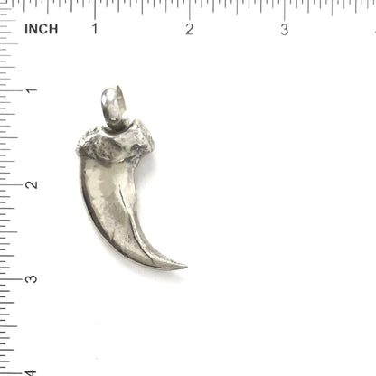 Virick Laweka Sterling Silver Sandcast Bear Claw Pendant-Indian Pueblo Store