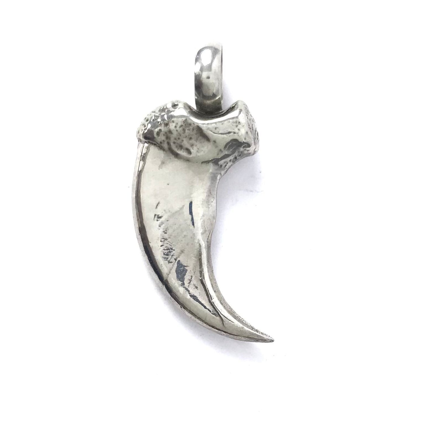 Virick Laweka Sterling Silver Sandcast Bear Claw Pendant-Indian Pueblo Store