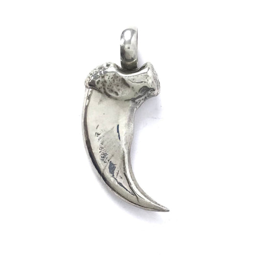 Virick Laweka Sterling Silver Sandcast Bear Claw Pendant-Indian Pueblo Store