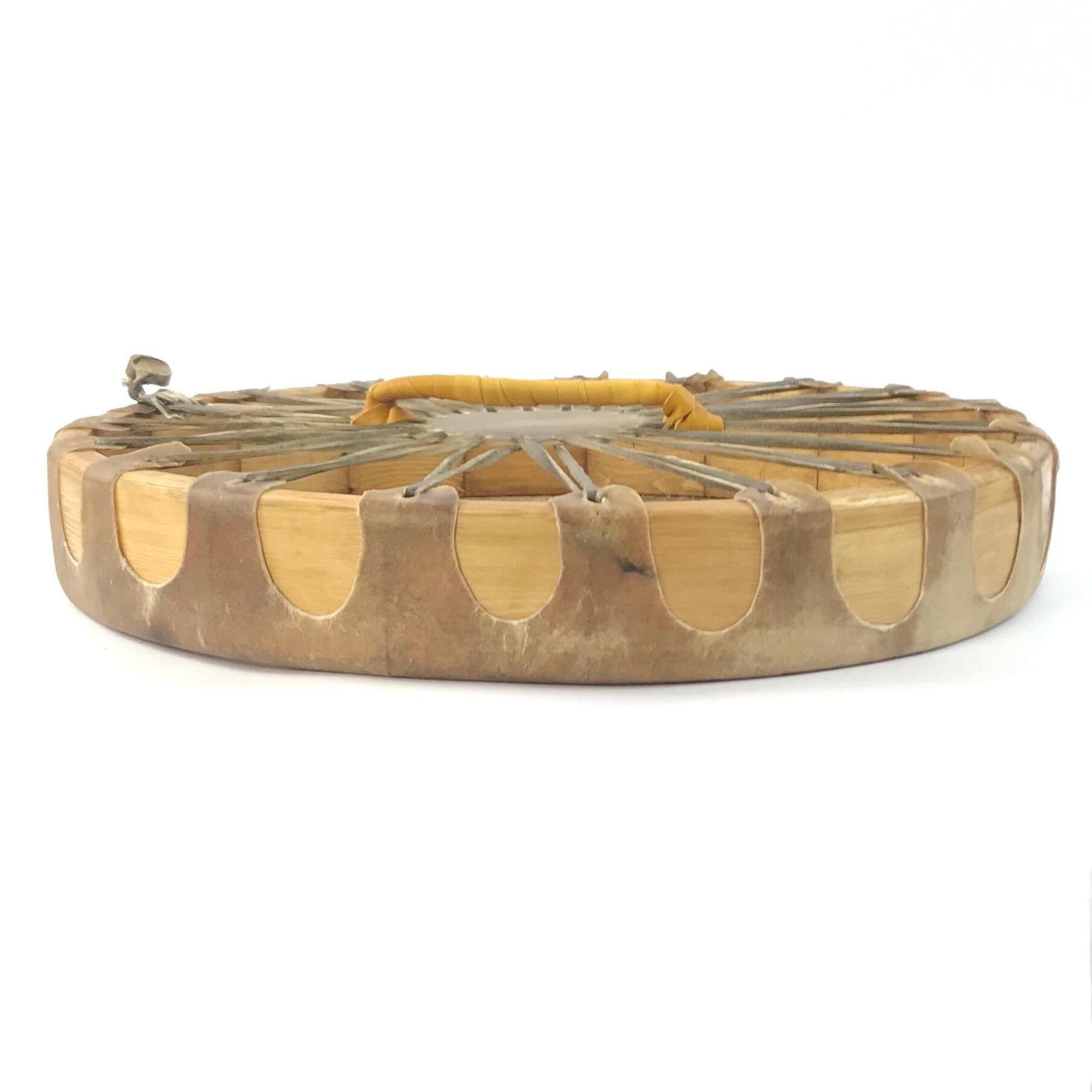 Lee Lujan Large Taos Buffalo Hide Hand Drum-Indian Pueblo Store
