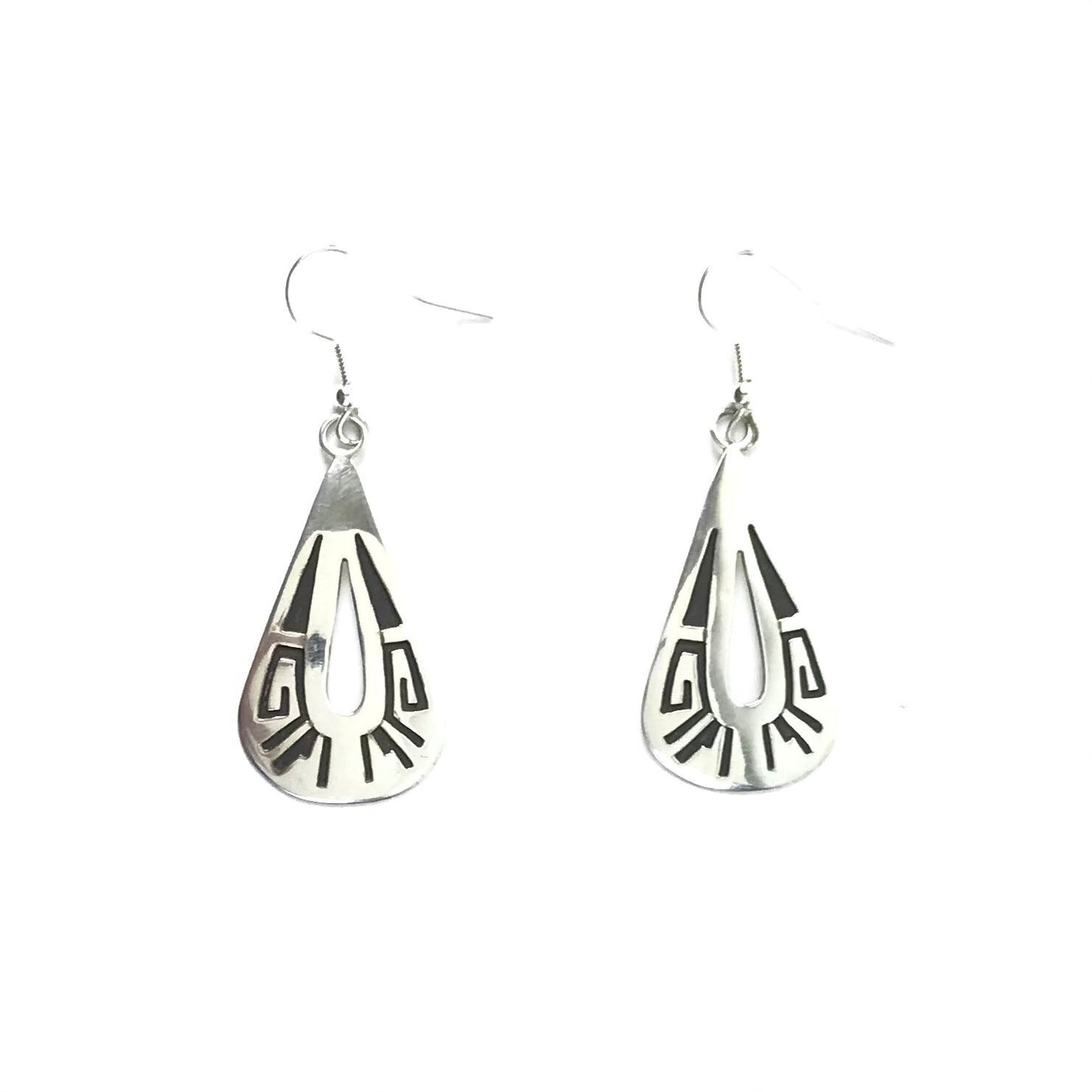 Sonny Gene Teardrop Overlay Dangle Earrings-Indian Pueblo Store