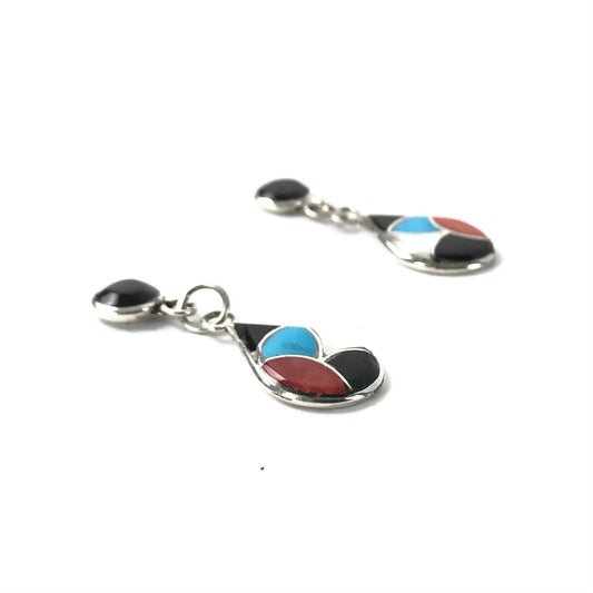 Delorna Laahi Multi Gemstone Tear Drop Post Earring-Indian Pueblo Store