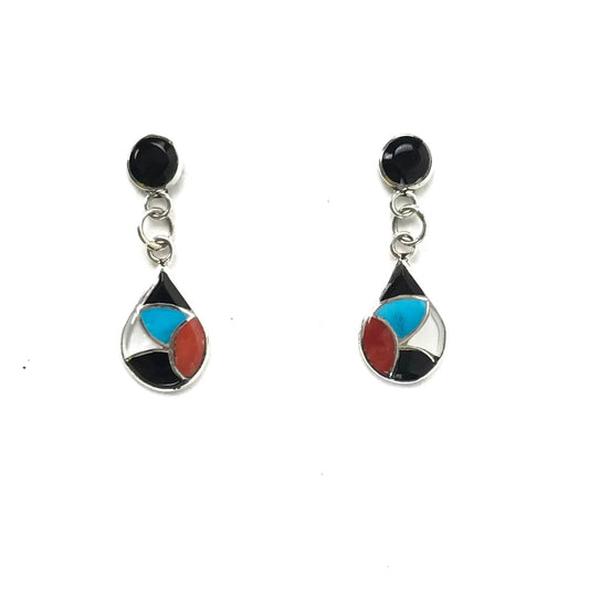 Delorna Laahi Multi Gemstone Tear Drop Post Earring-Indian Pueblo Store