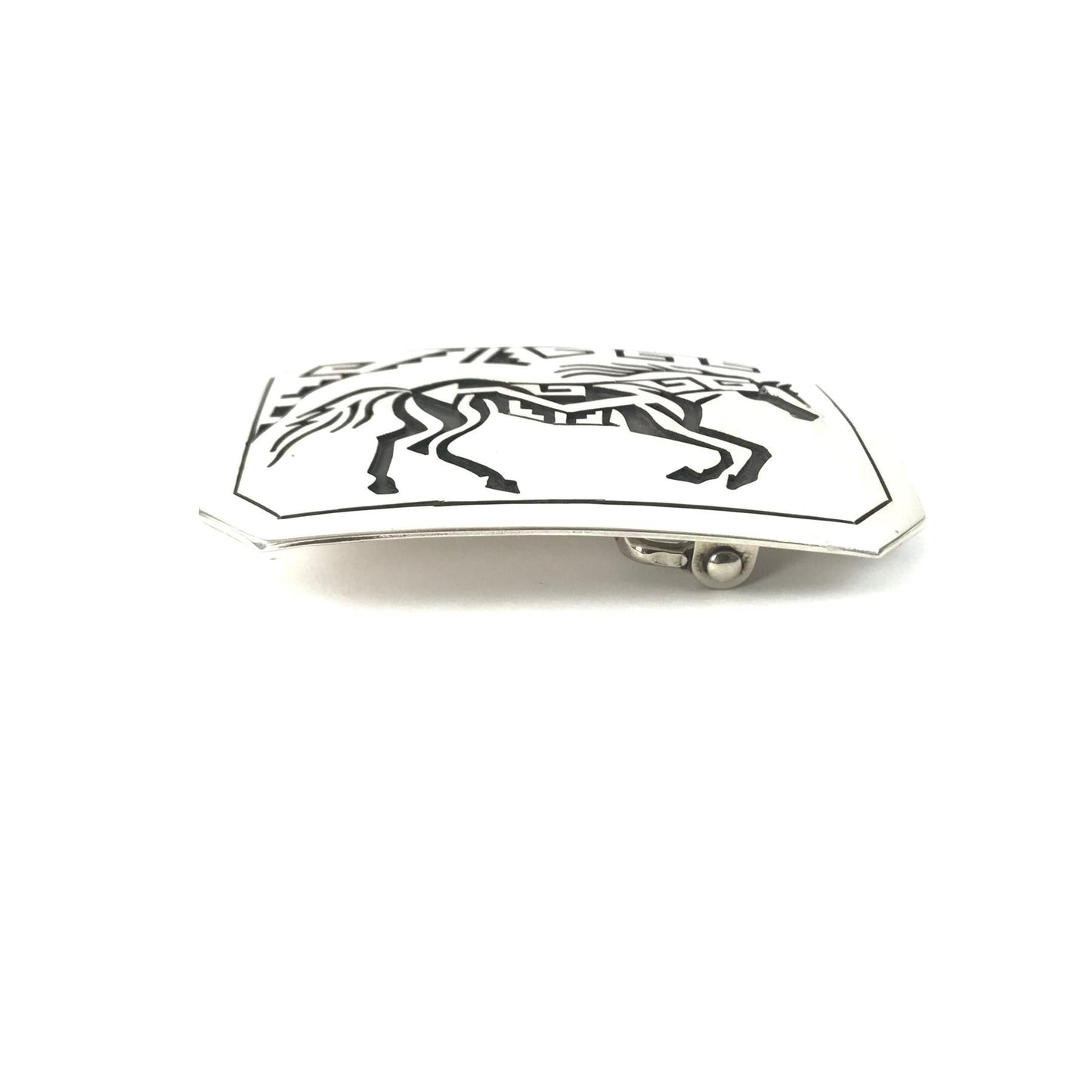 Sterling Silver Horse Overlay Buckle-Indian Pueblo Store