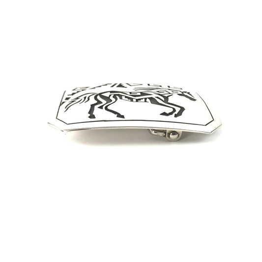 Sterling Silver Horse Overlay Buckle-Indian Pueblo Store