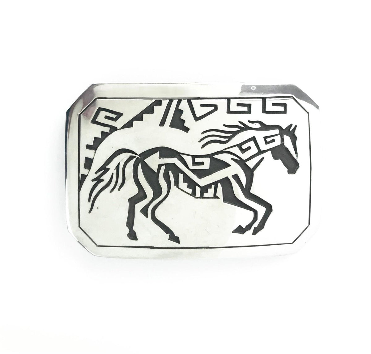 Sterling Silver Horse Overlay Buckle-Indian Pueblo Store