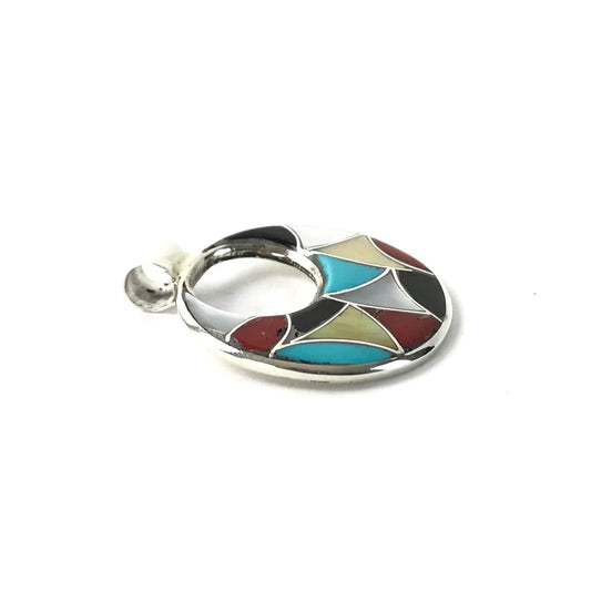 Edison and Laurenda Bobelu Multi-Gemstone Inlay Pendant-Indian Pueblo Store