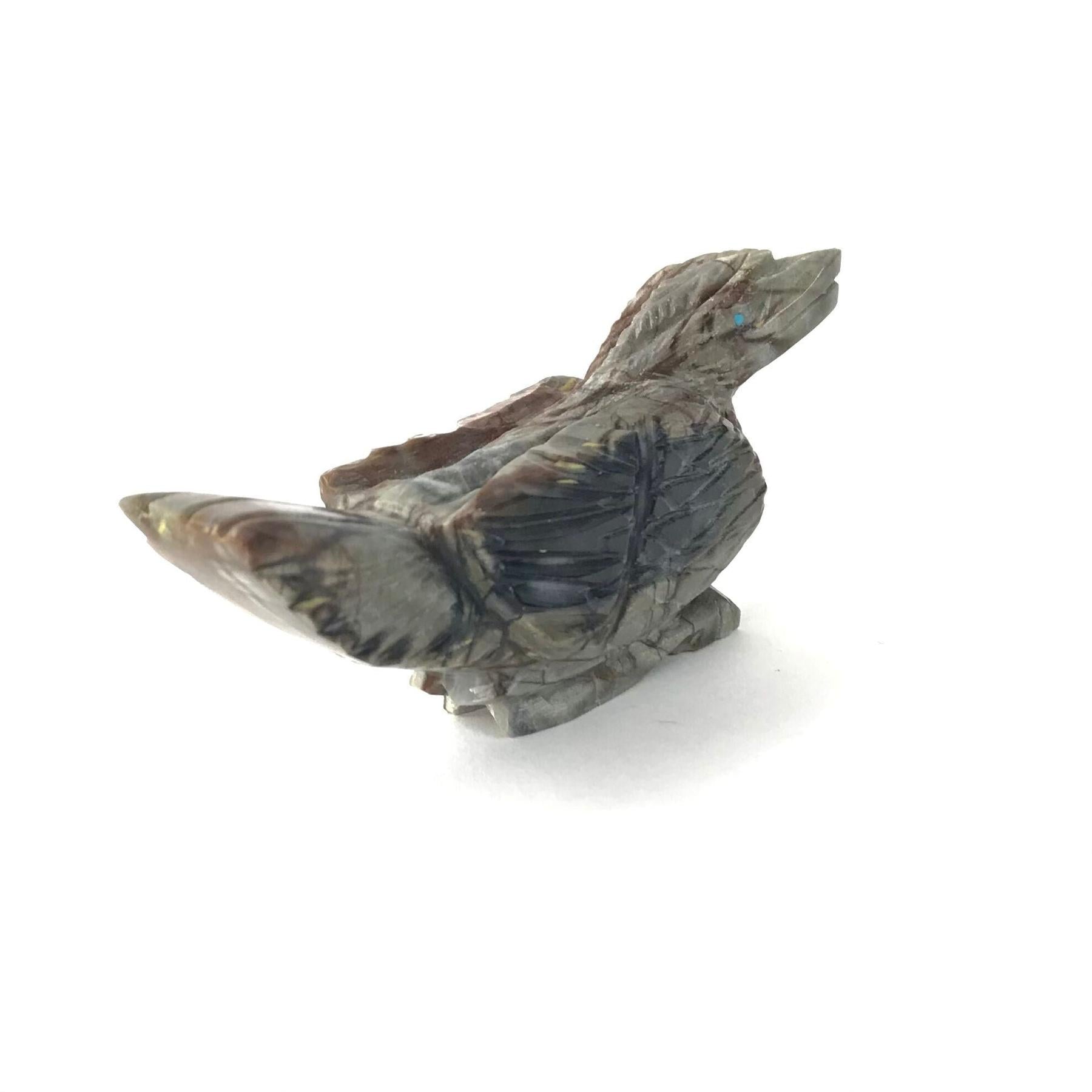 Tony Mackel Picasso Marble Roadrunner Fetish Carving-Indian Pueblo Store